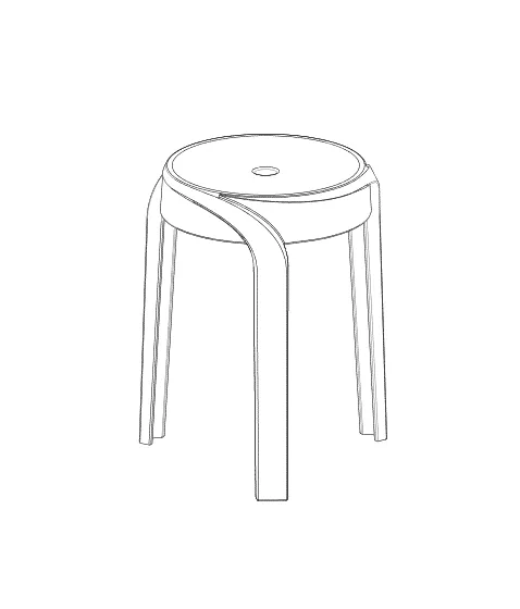 Zaza Home Set Van 6 Tabouret ‘Aimé’ Donkerblauw